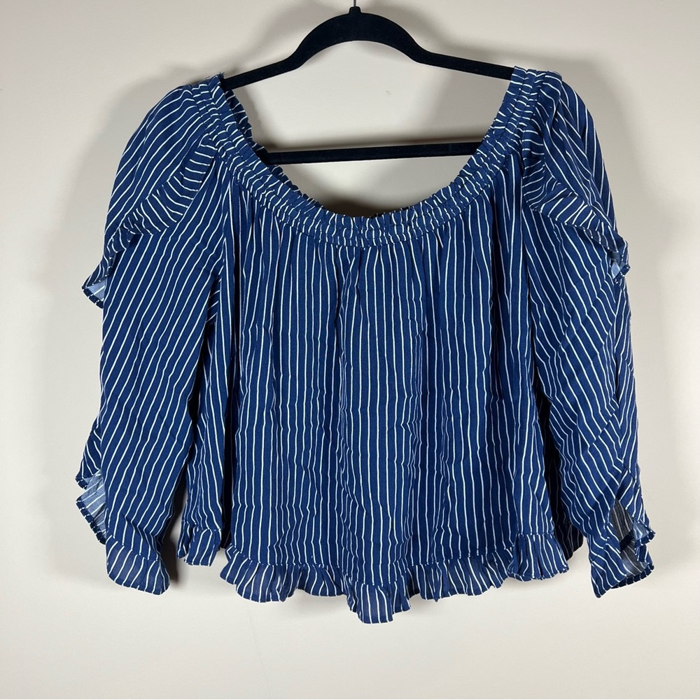 American Eagle Striped Off Shoulder Top